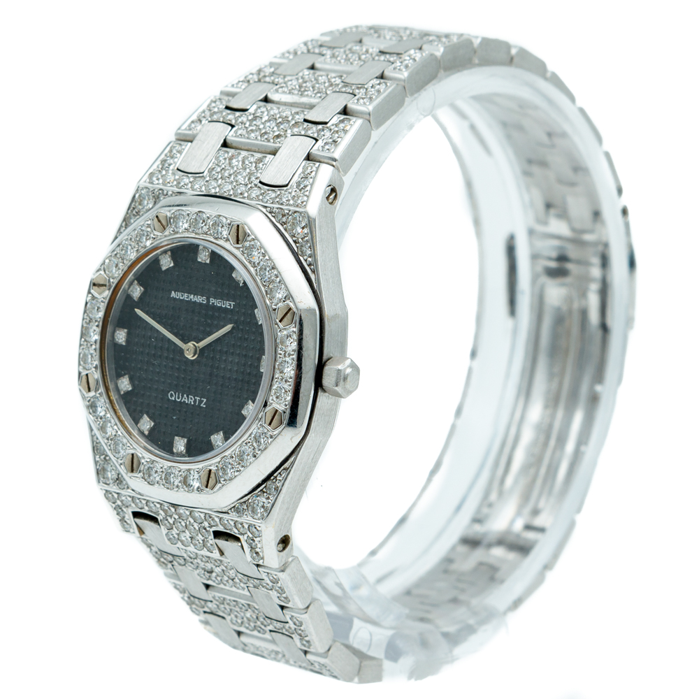 

Audemars Piguet Royal Oak White Gold Diamond Women's Watch, Black