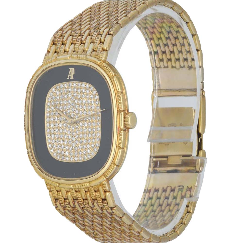 

Audemars Piguet Black Onyx Diamonds 18K Yellow Gold Women's Wristwatch 30 MM