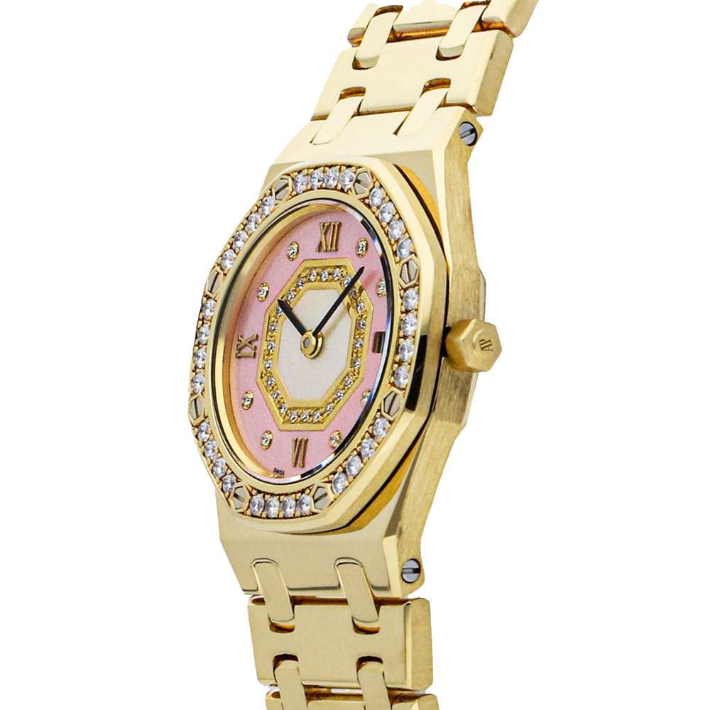 

Audemars Piguet Pink Diamonds 18k Yellow Gold Royal Oak 67371BA.ZZ.1120BA.01 Women's Wristwatch 25 MM