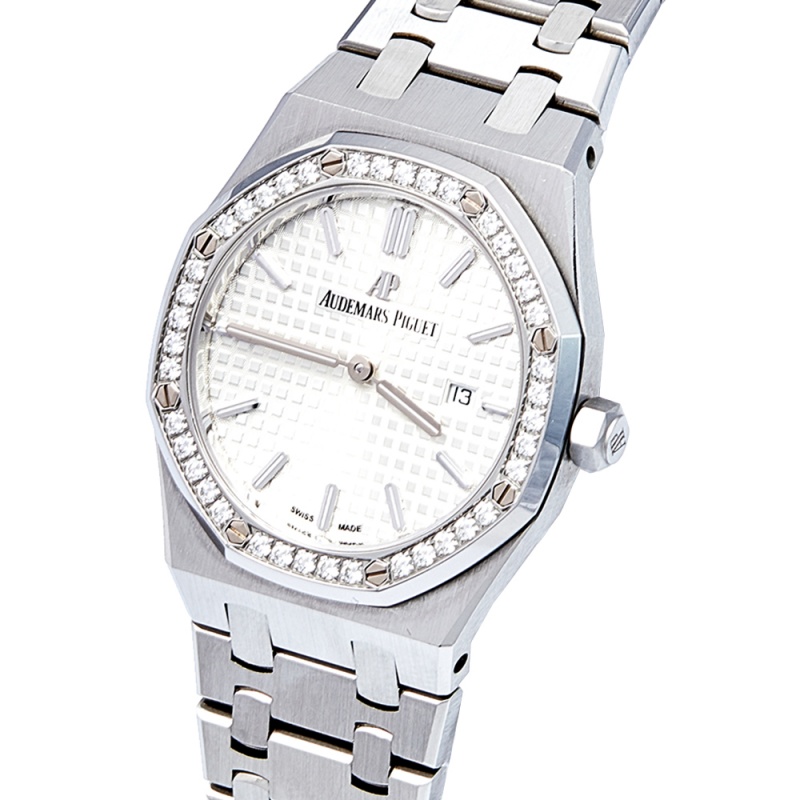 

Audemars Piguet Silver Stainless Steel Diamond Royal Oak
