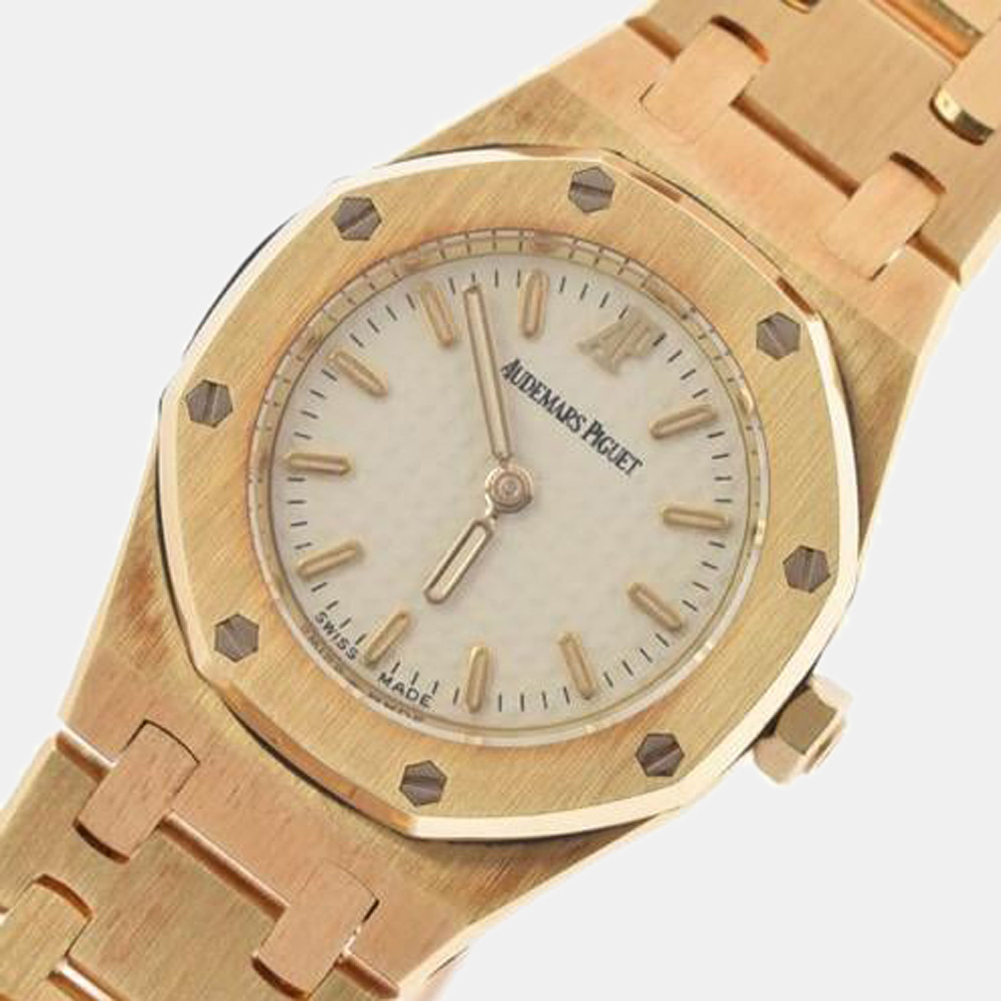 

Audemars Piguet Ivory 18k Yellow Gold Royal Oak 67075BA.00.1100BA05 Quartz Women's Wristwatch 20 mm, White