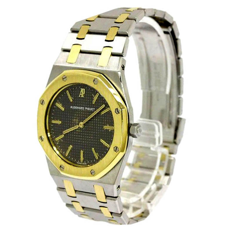 Pre Owned Audemars Piguet Grey 18K Yellow Gold and Stainless Steel Royal Oak Women's Wristwatch 33MM