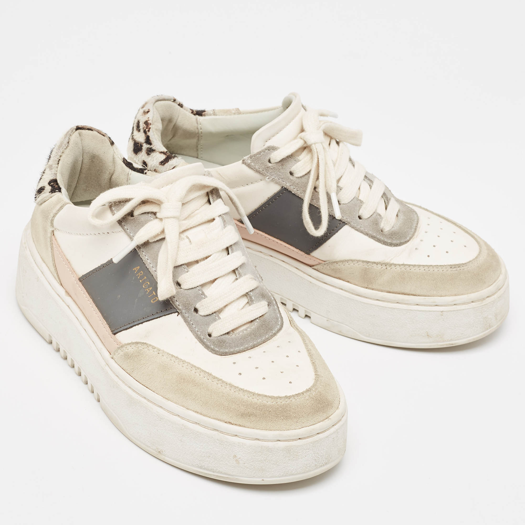 Axel Arigato Multicolor Suede and Leather Low Top Sneakers Size 36 