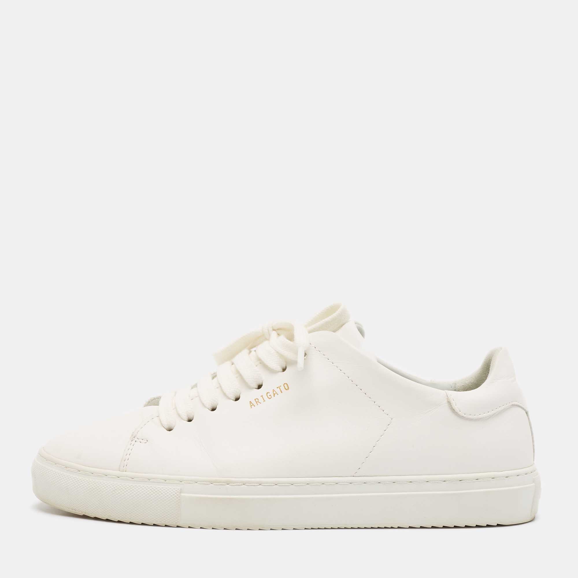 

Axel Arigato White Leather Clean 90 Low Top Sneakers Size