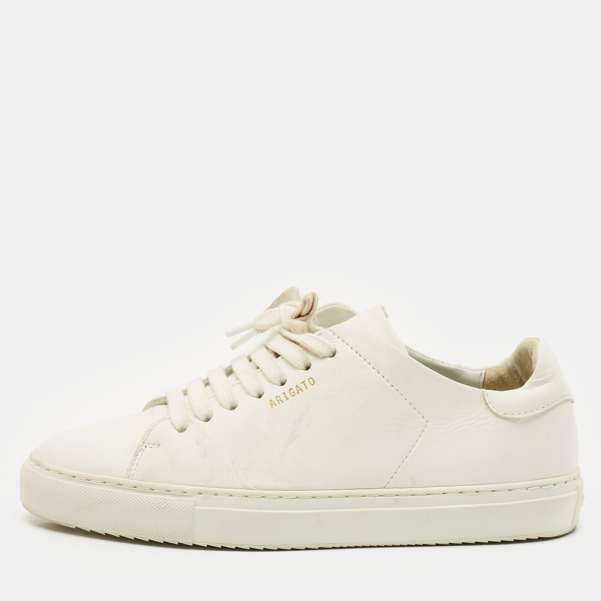 

Axel Arigato White Leather Clean 90 Low Top Sneakers Size
