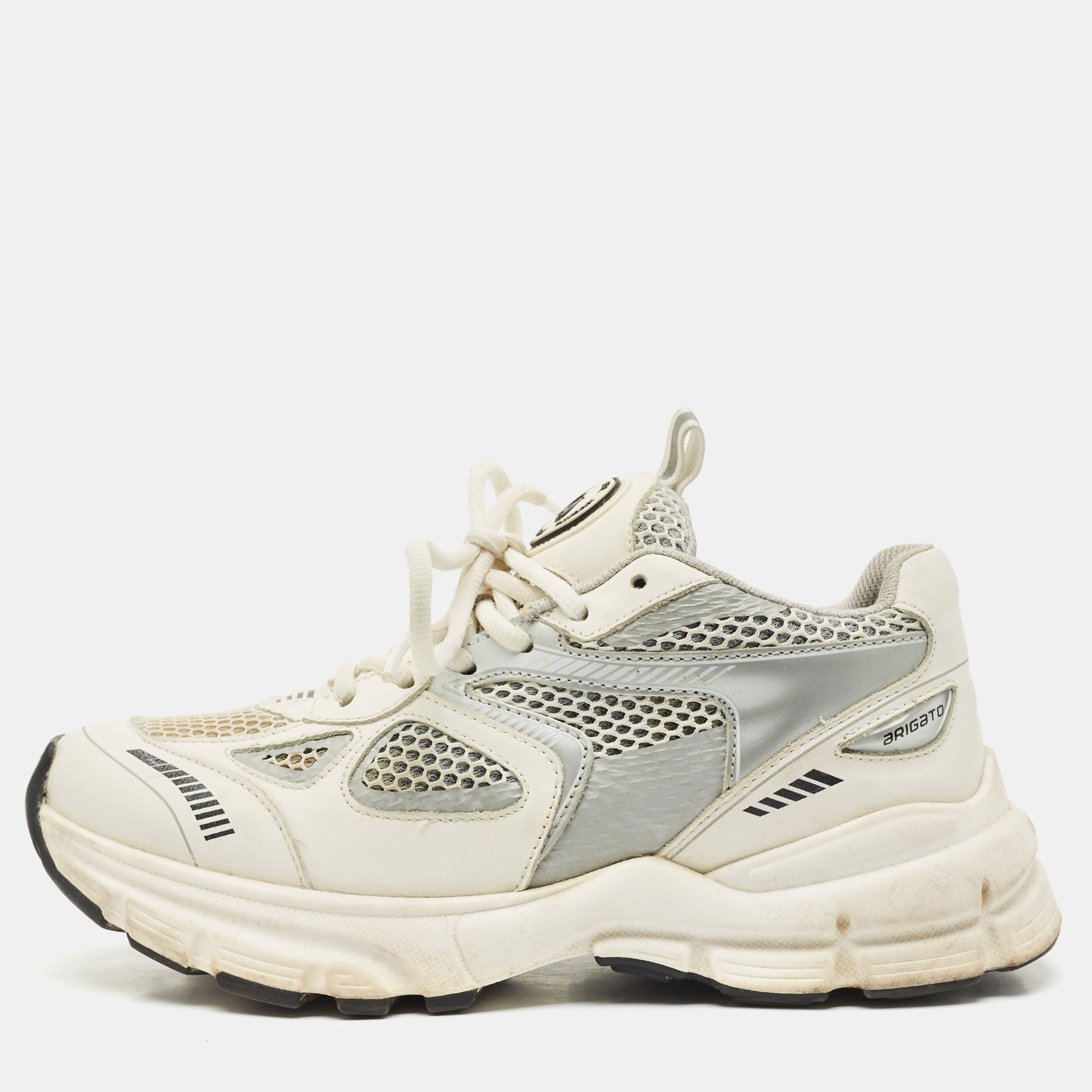 

Axel Arigato White/Black Leather and Mesh Marathon Runner Sneakers Size