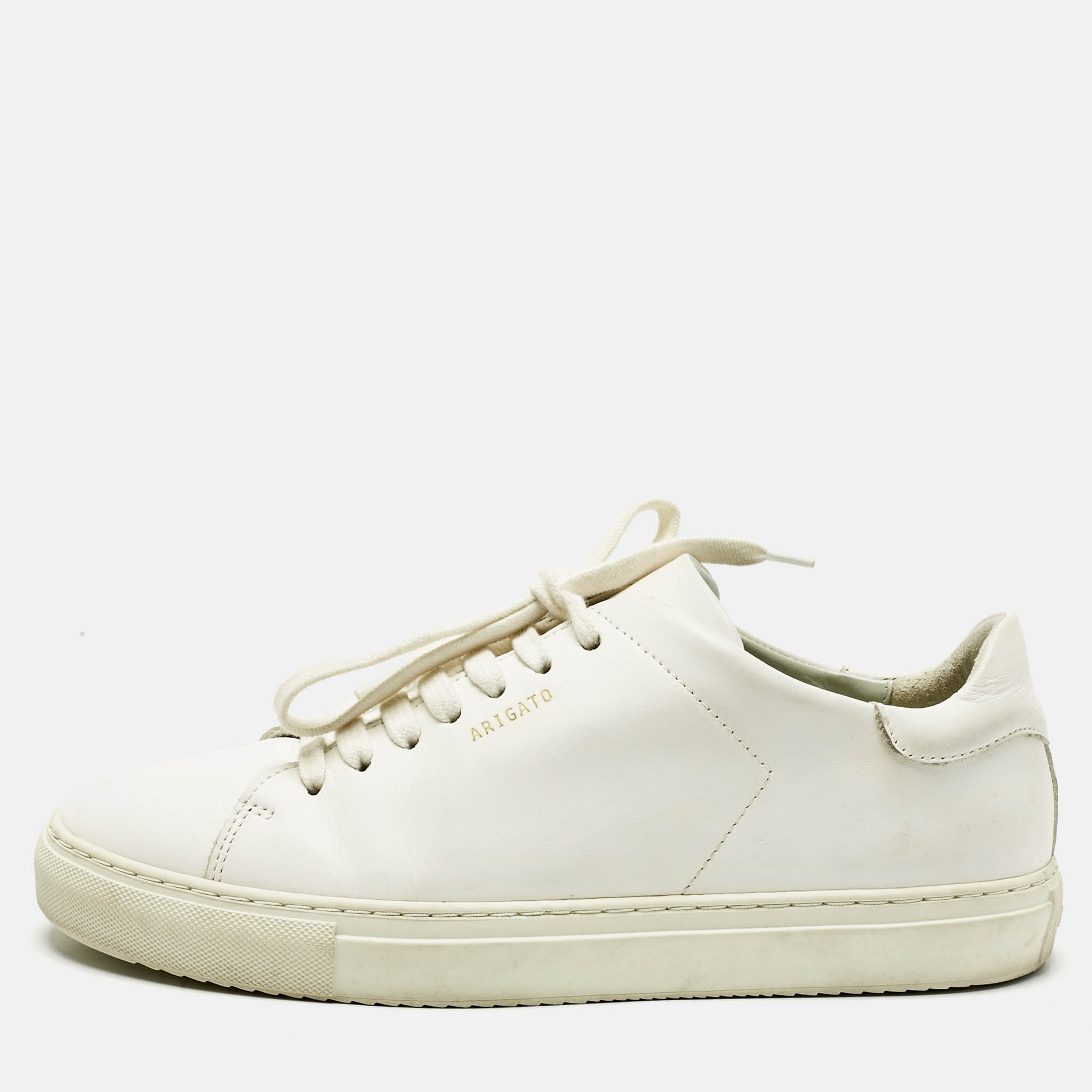 Pre-owned Axel Arigato White Leather Clean 90 Lace Up Sneakers Size 40