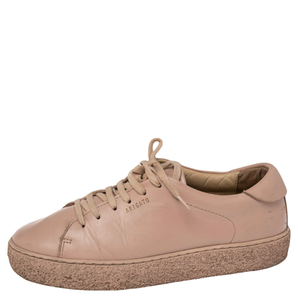 

Axel Arigato Pink Leather Lace Up Sneakers Size