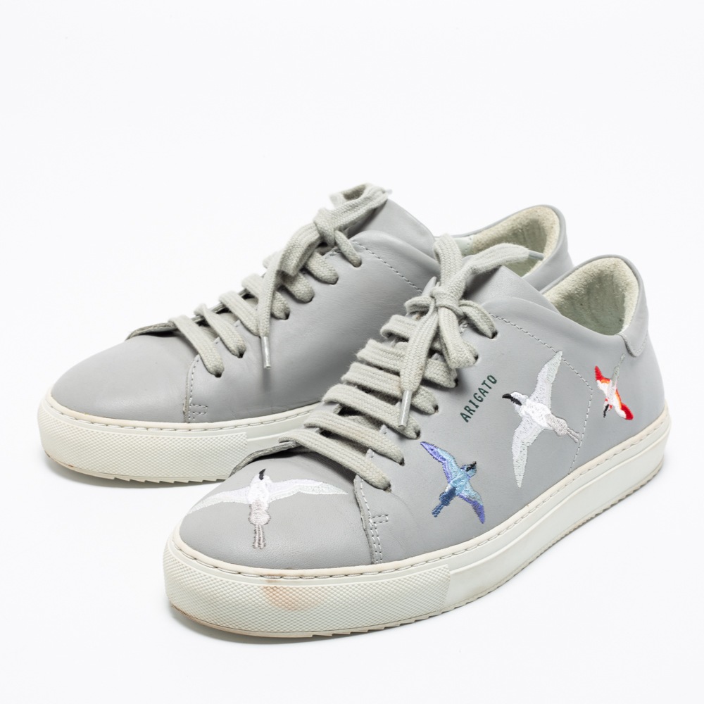 

Axel Arigato Grey Leather Clean 90 Bird Low-Top Sneakers Size