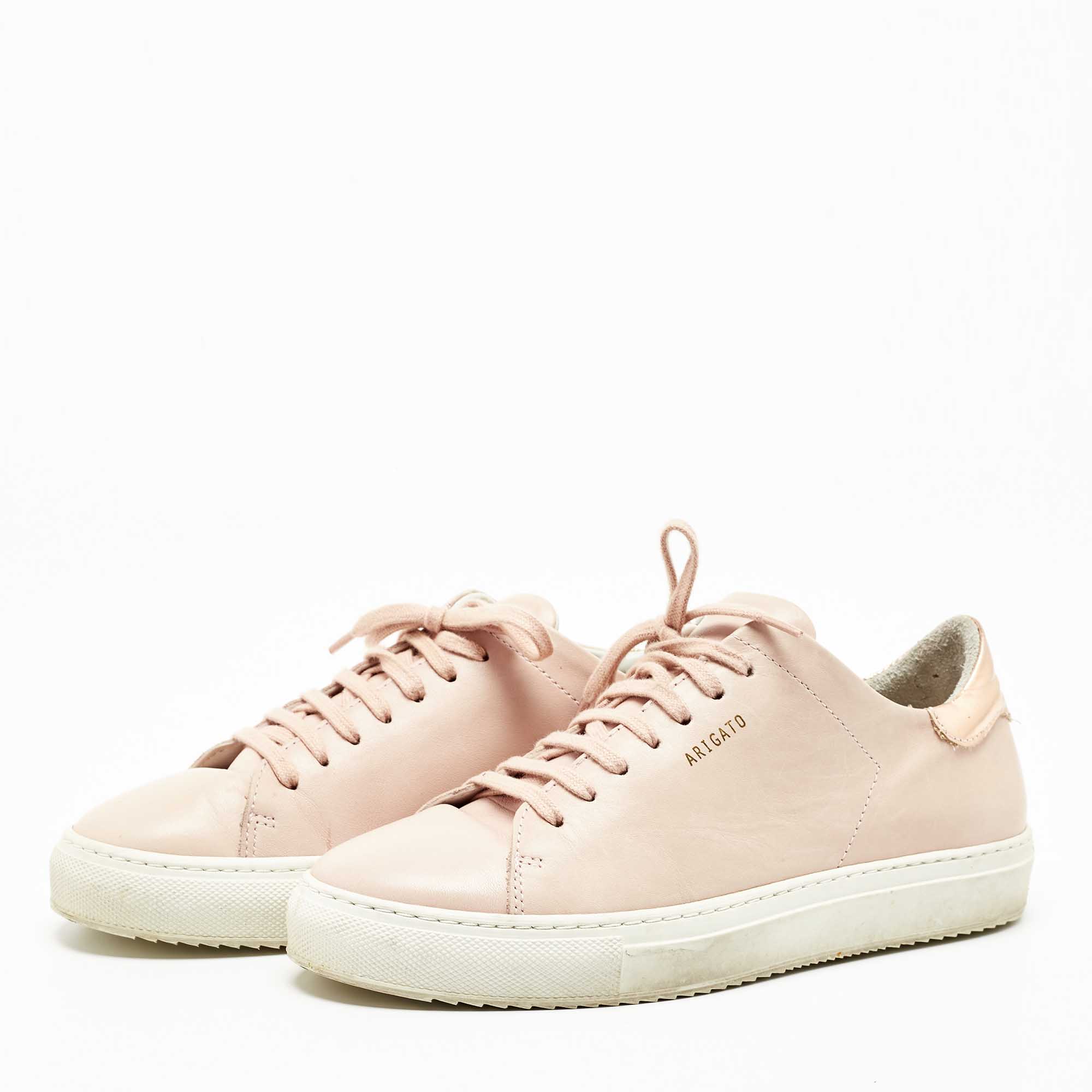 

Axel Arigato Light Beige Leather And Suede Low Top Sneakers Size