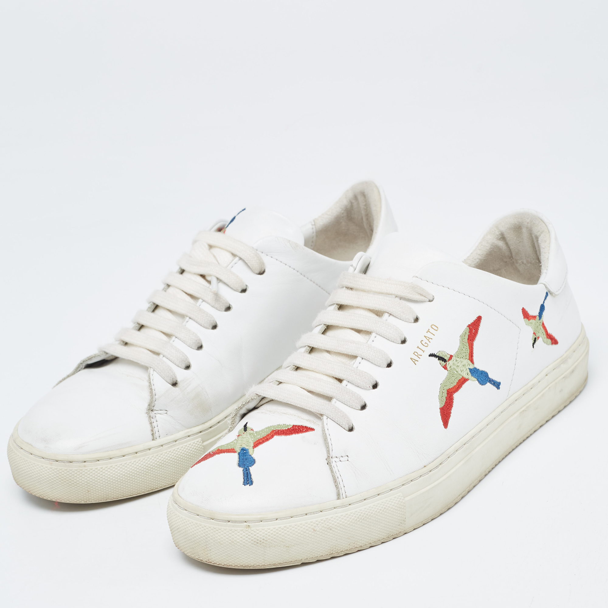 

Axel Arigato White Leather Clean 90 Bee Bird Low Top Sneakers Size