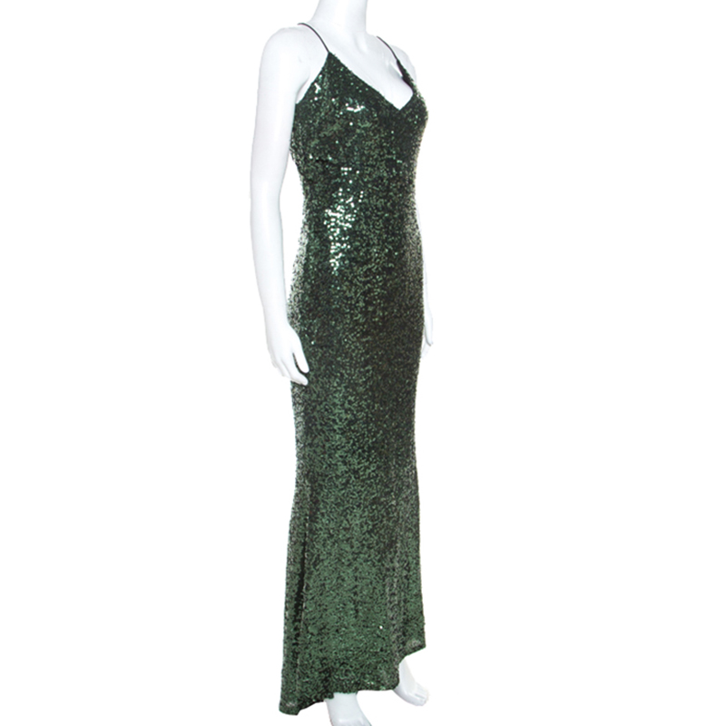 

Badgley Mischka Emerald Green Sequinned Gown