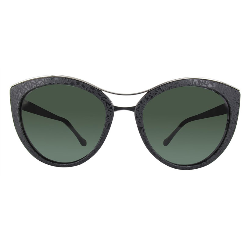 Balenciaga Shiny Black/Green BA0033 Cat Eye Sunglasses