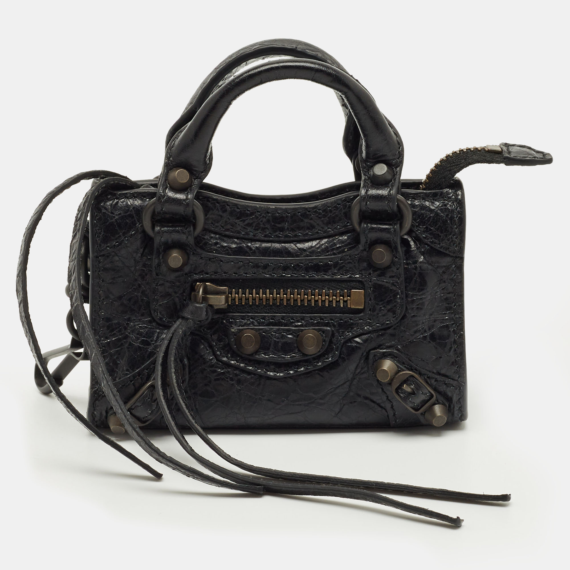 

Balenciaga Black Leather Le City Micro Bag Charm