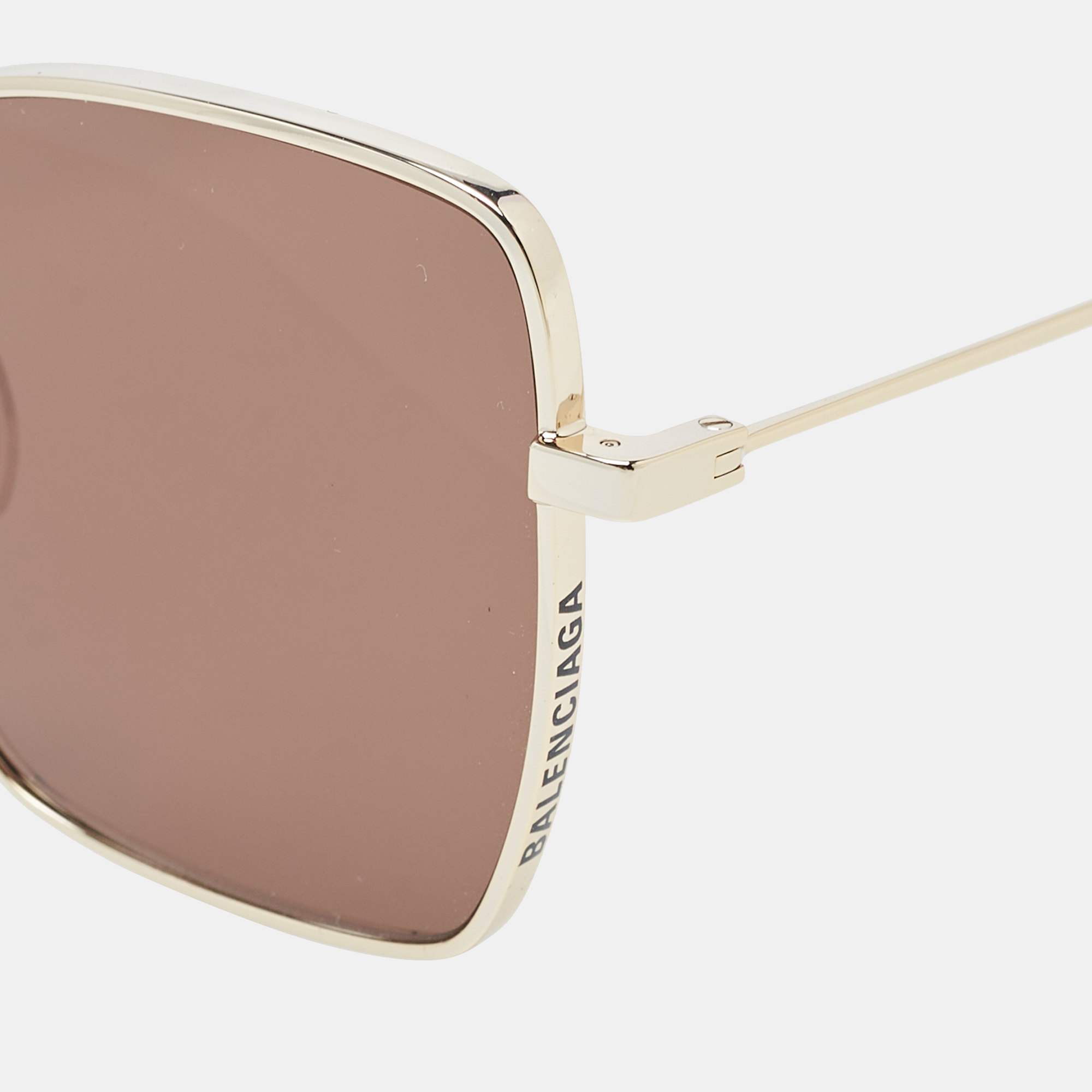 

Balenciaga Gold/Brown BB0196SA Oversized Sunglasses