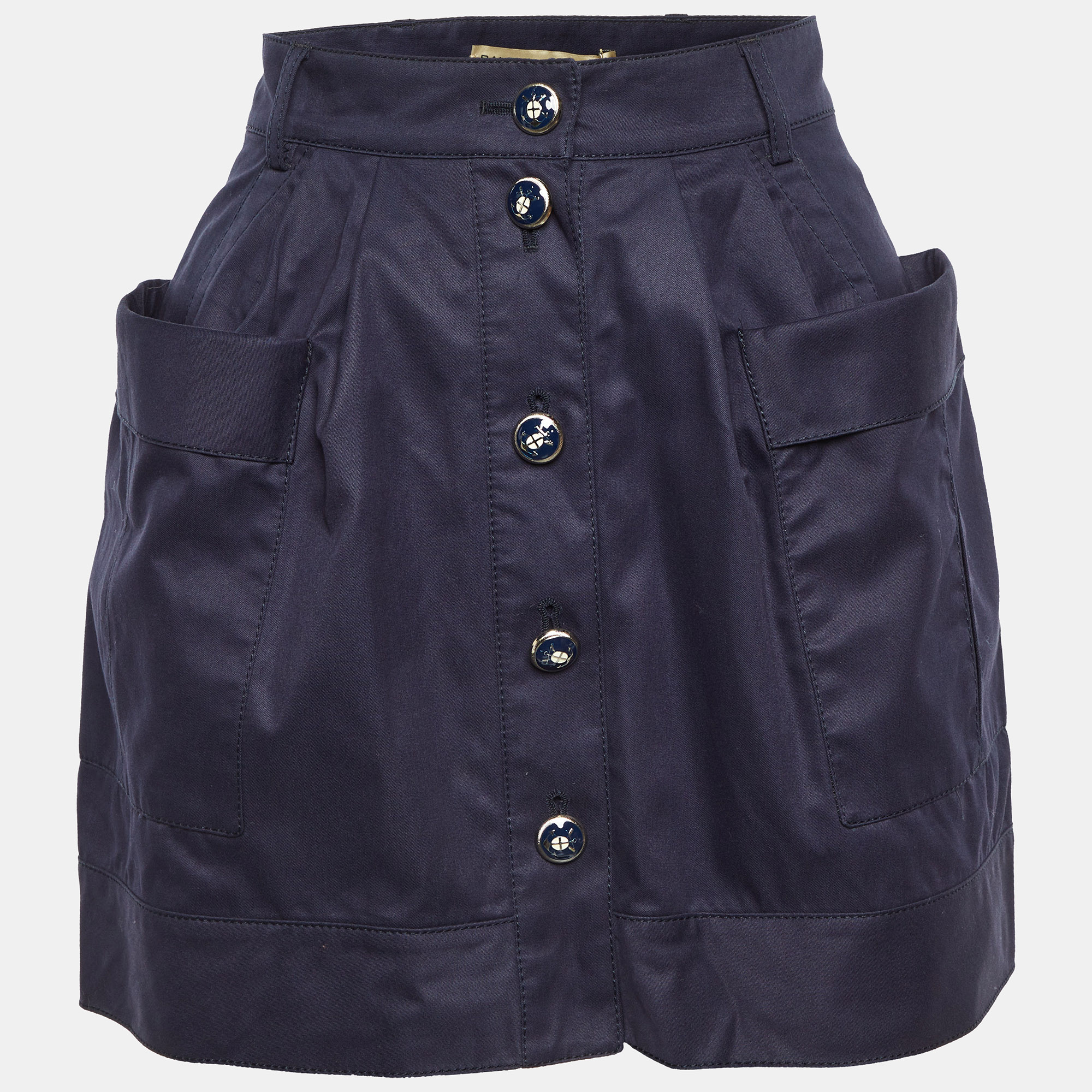 

Balenciaga Navy Blue Cotton Mini Skirt M