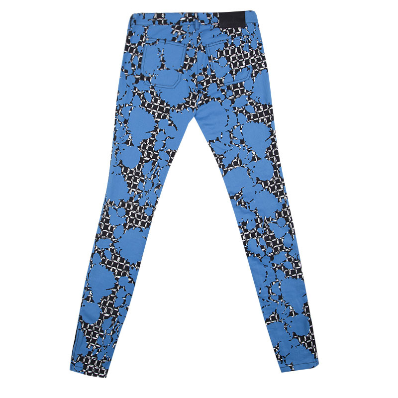 

Balenciaga Blue and Black Printed Denim Skinny Jeans