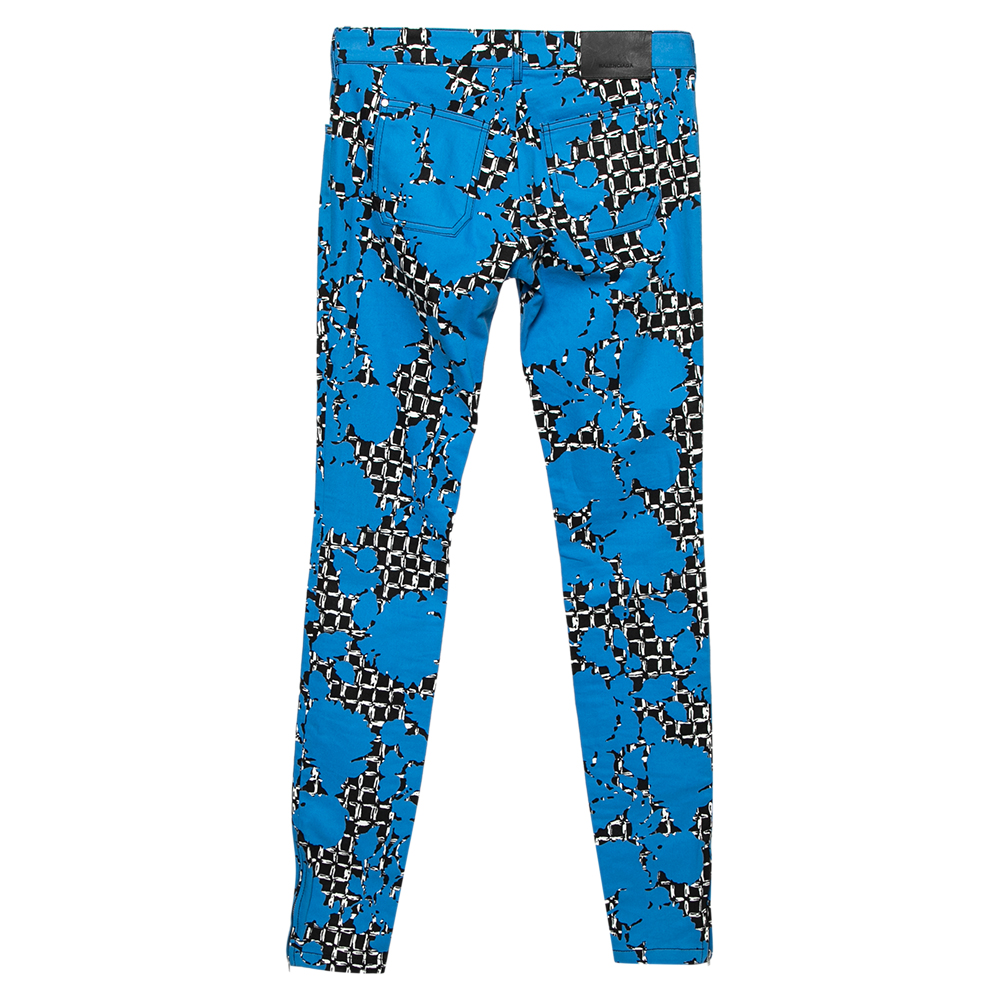 

Balenciaga Blue-Black Printed Denim Skinny Jeans