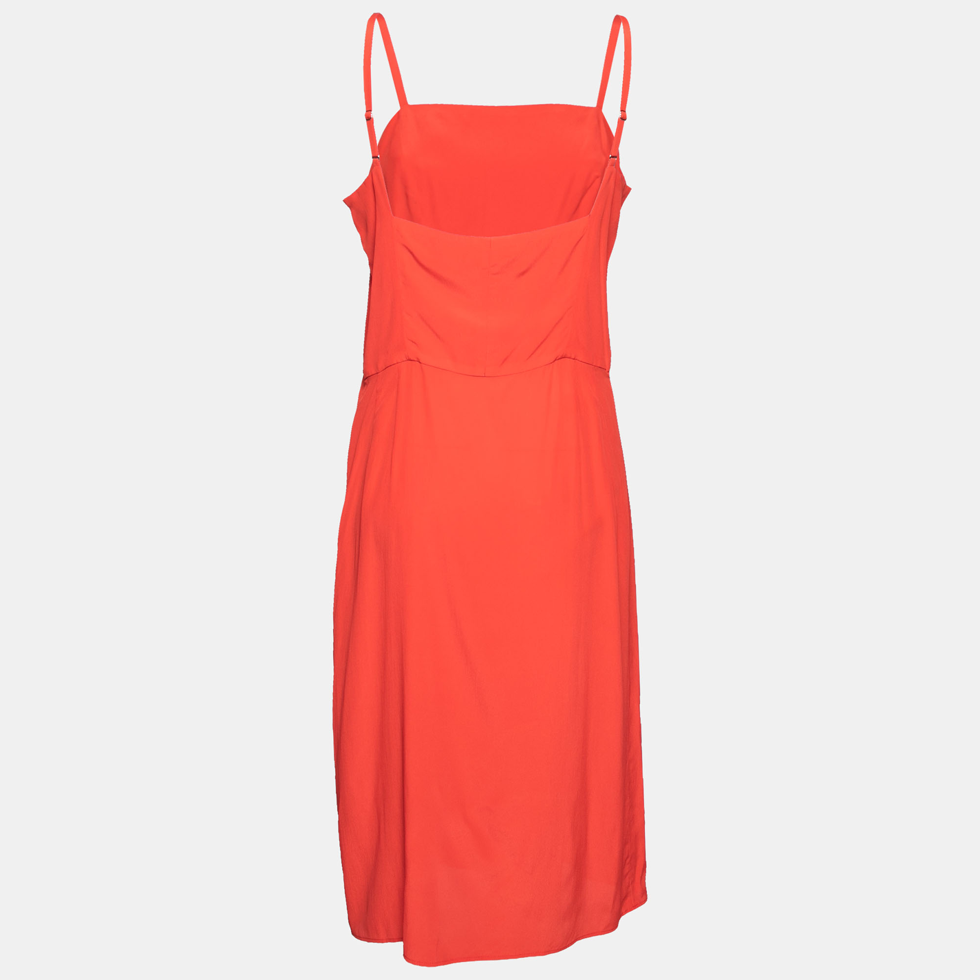 

Balenciaga Orange Crepe Sleeveless Slip Dress