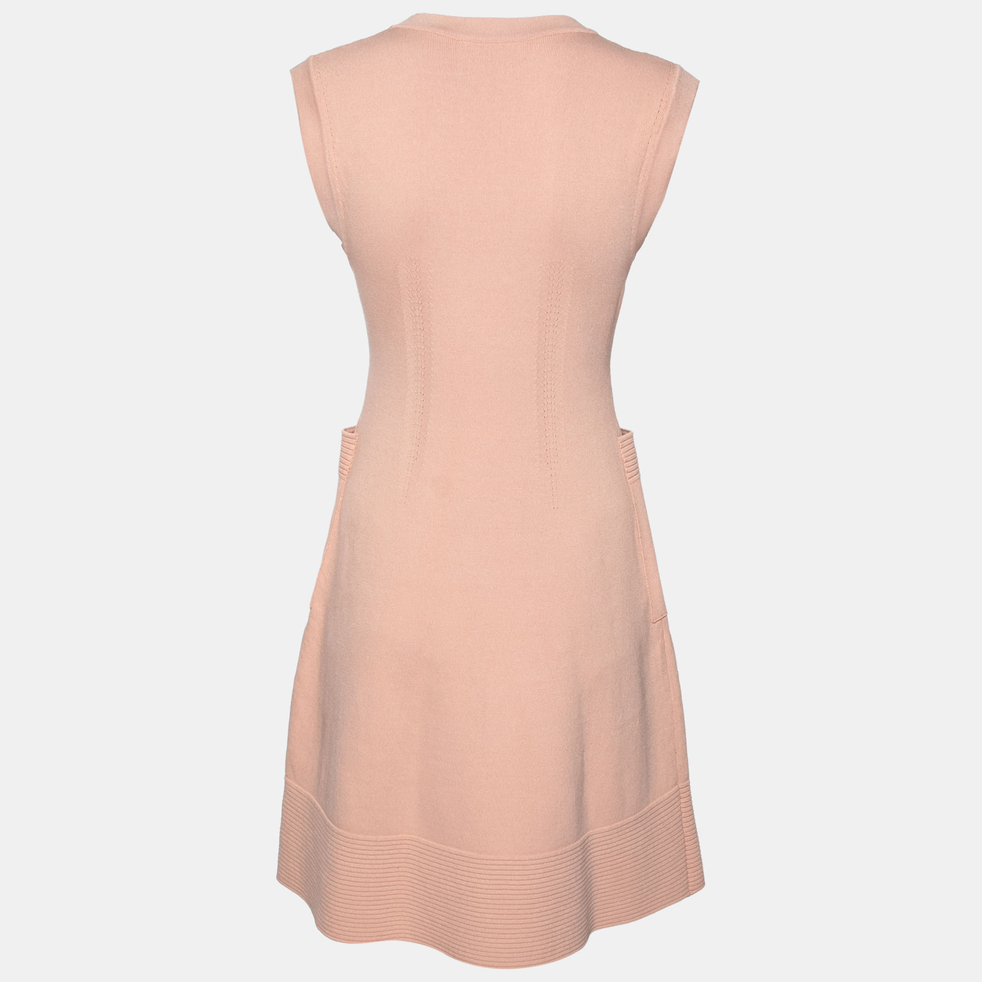 

Balenciaga Peach Knit Pocketed Sleeveless Dress, Pink