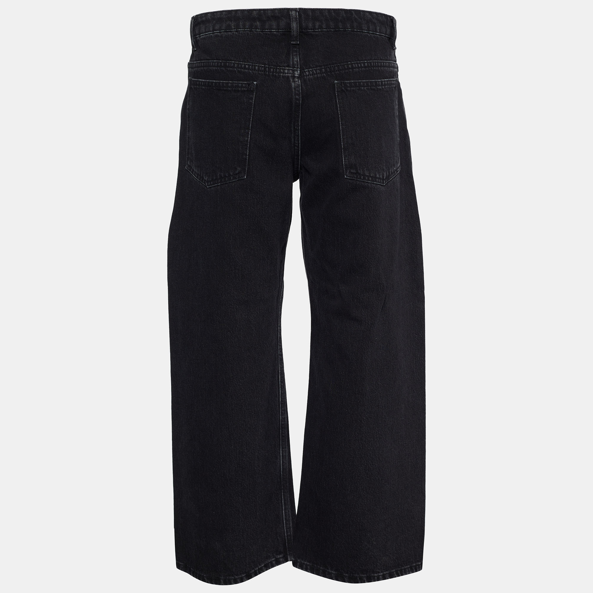 

Balenciaga Black Stonewash Denim Wide Leg Jeans