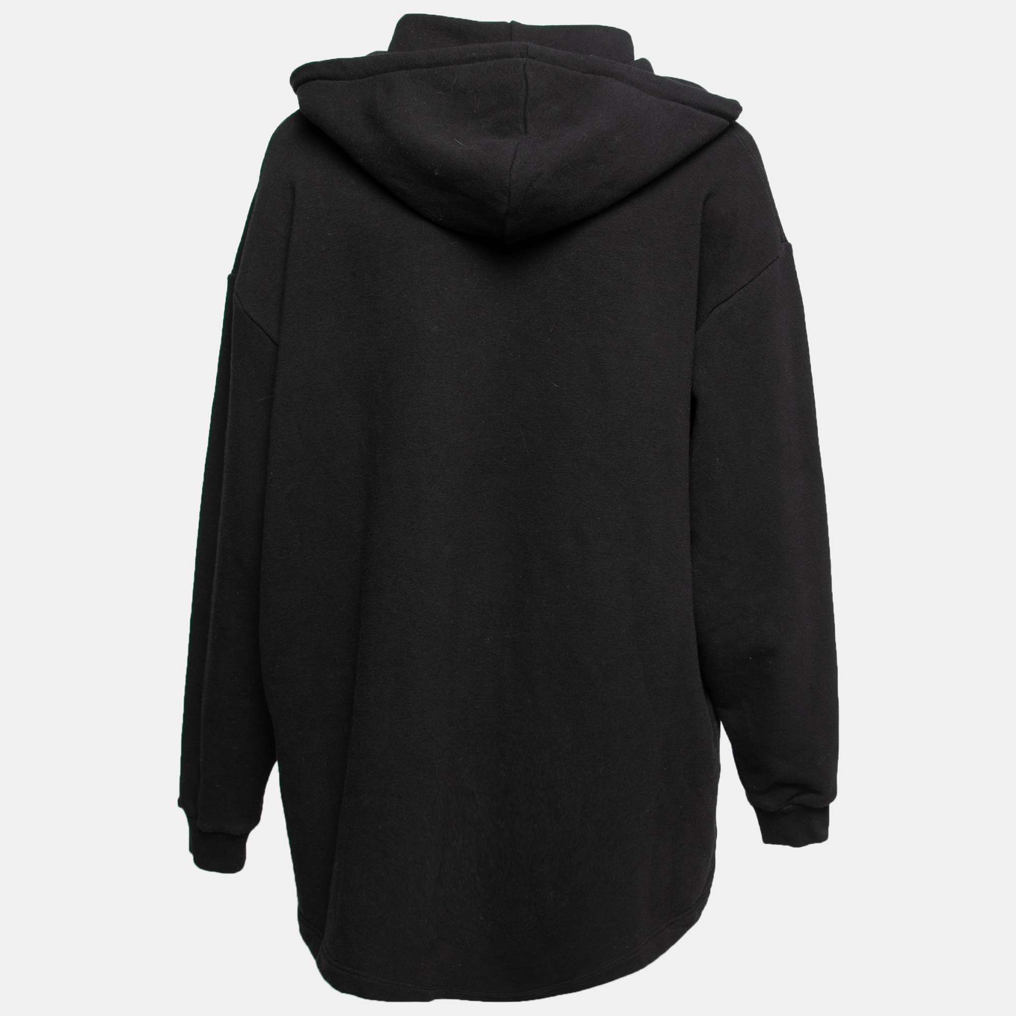 

Balenciaga Black Cotton Embroidered Detail Hoodie