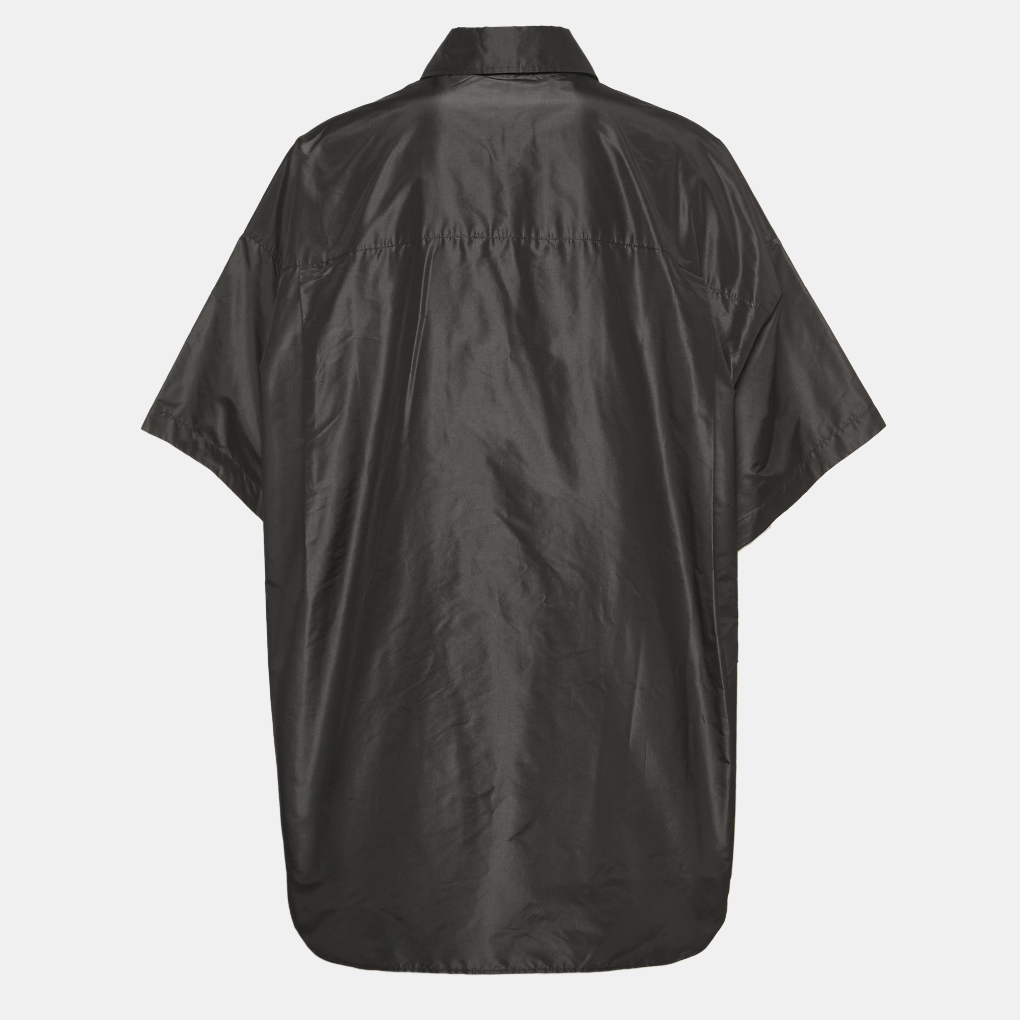 

Balenciaga Black Silk Oversized Button Front Shirt