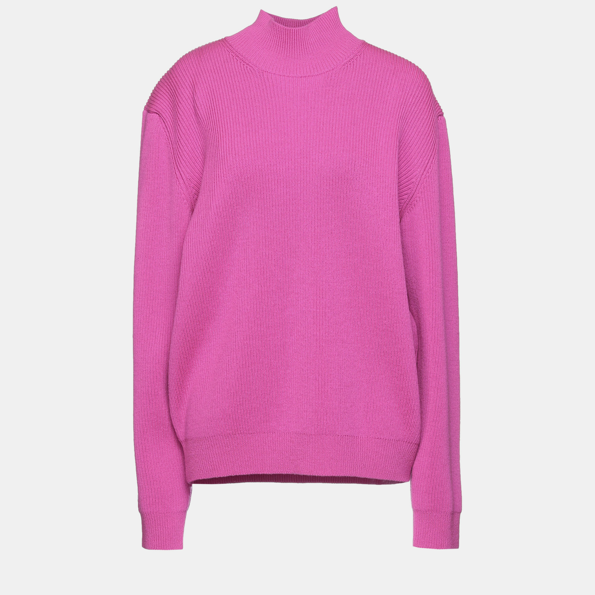 Pre-owned Balenciaga Virgin Wool Turtleneck Xs In Pink