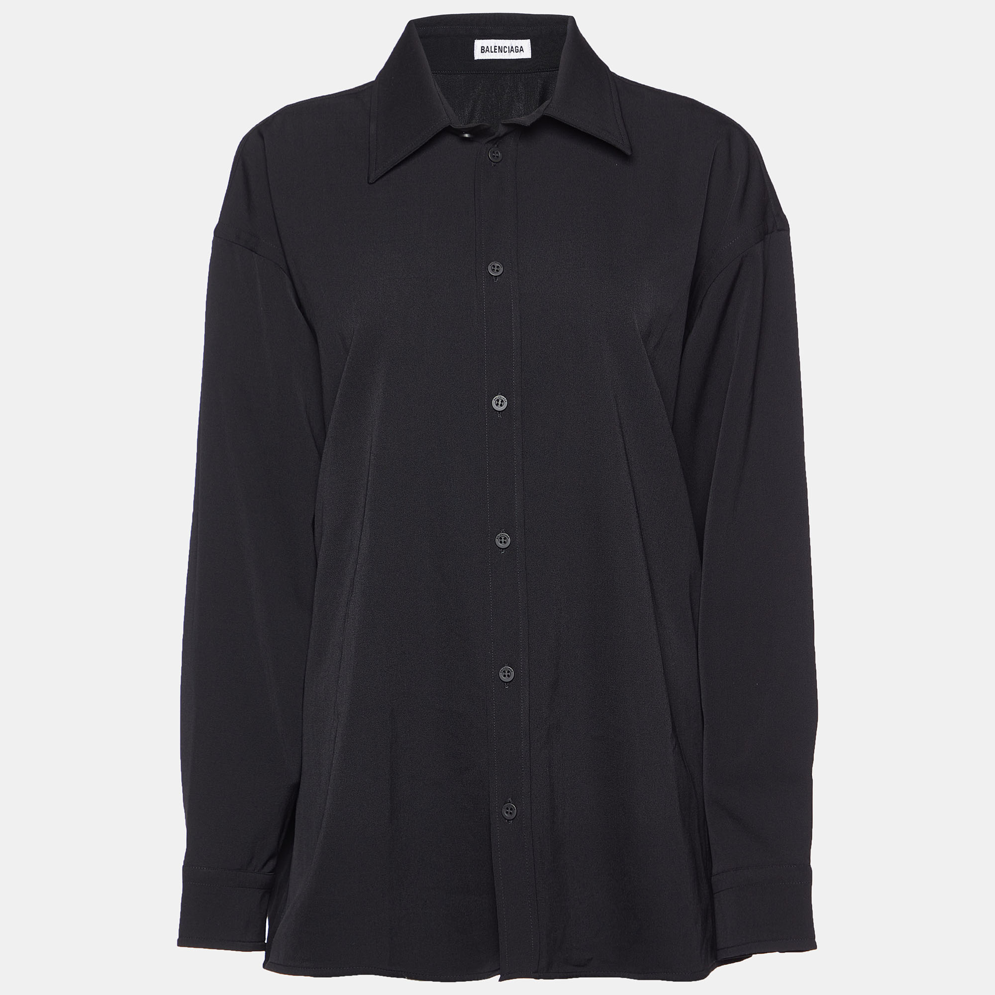 

Balenciaga Black Wool Button Front Oversized Shirt