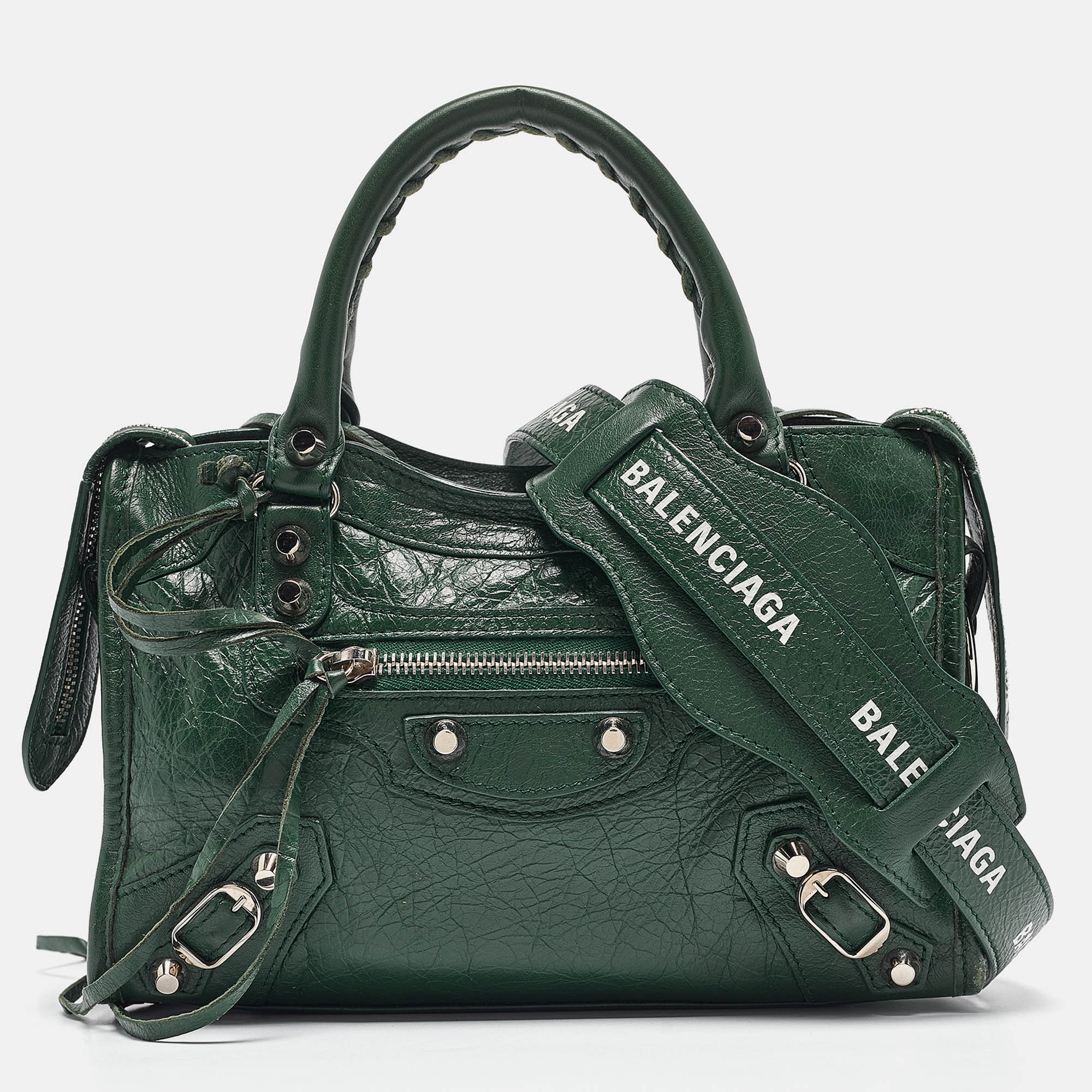 

Balenciaga Green Leather Mini Classic City Bag