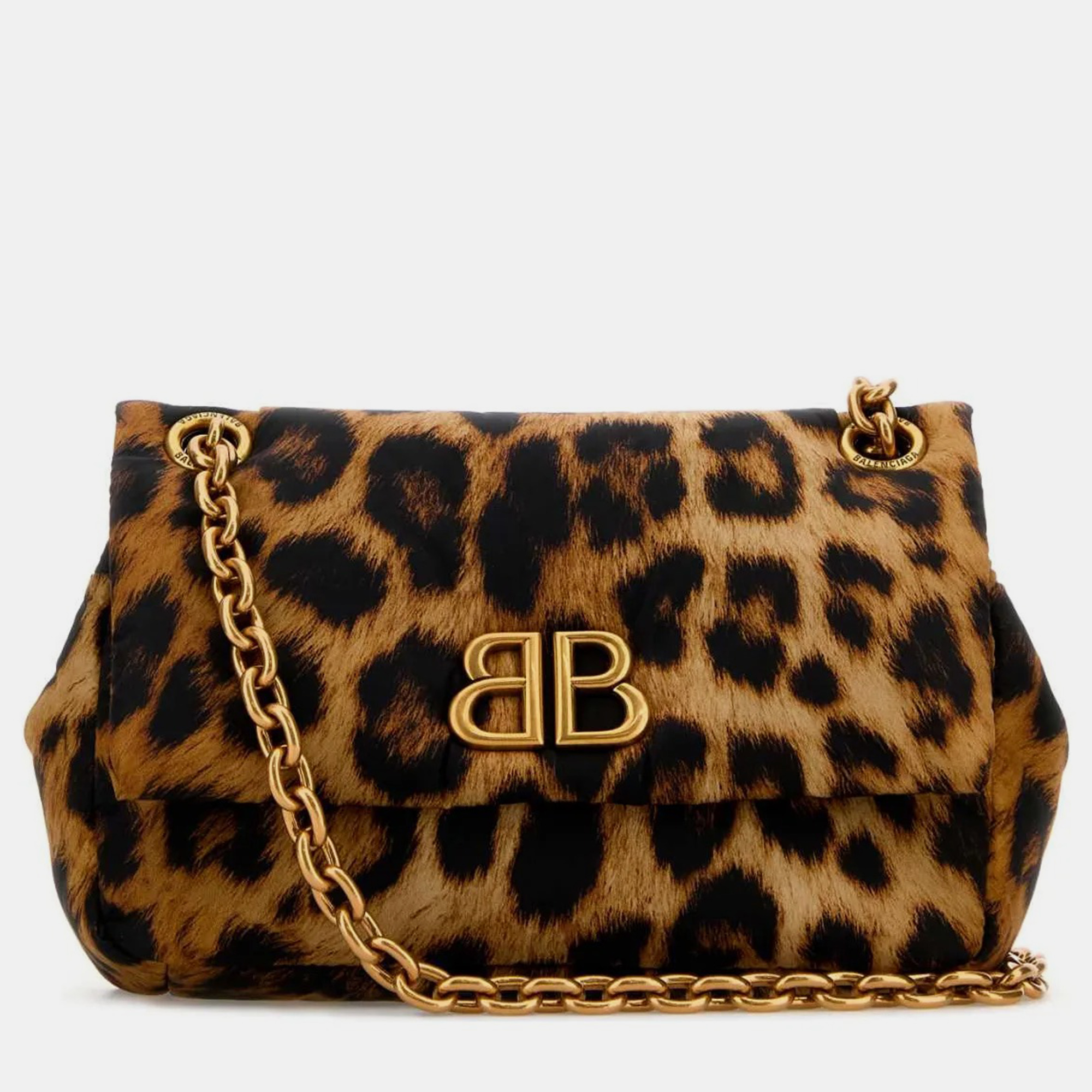 

Balenciaga Brown Printed Nylon Mini Monaco Shoulder Bag