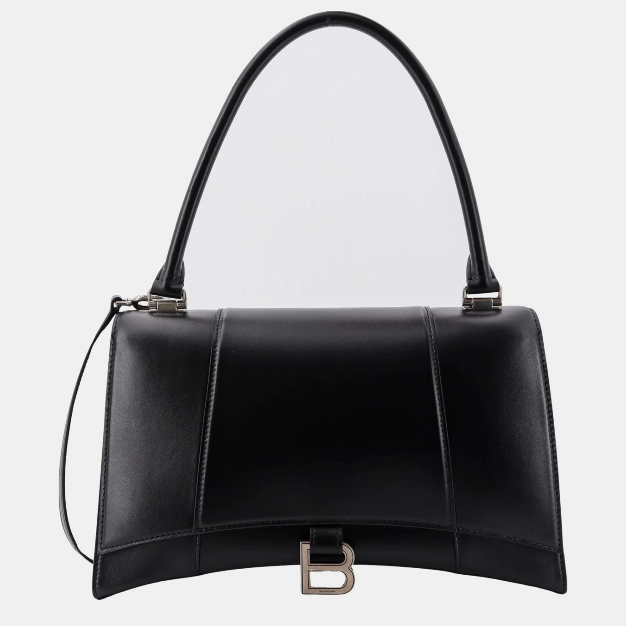 

Balenciaga Black Leather Hourglass Hinge Shoulder Bag