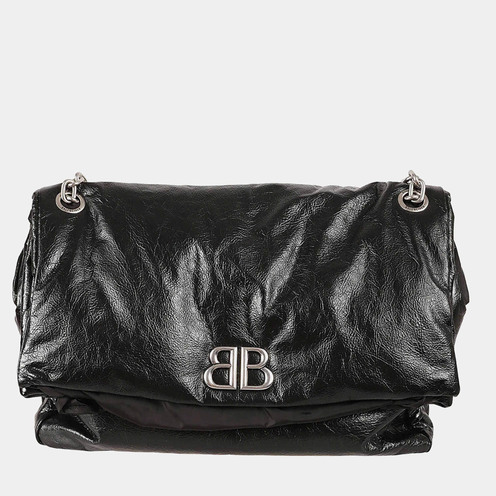 

Balenciaga Black Calfskin Monaco Chain Shoulder Bag