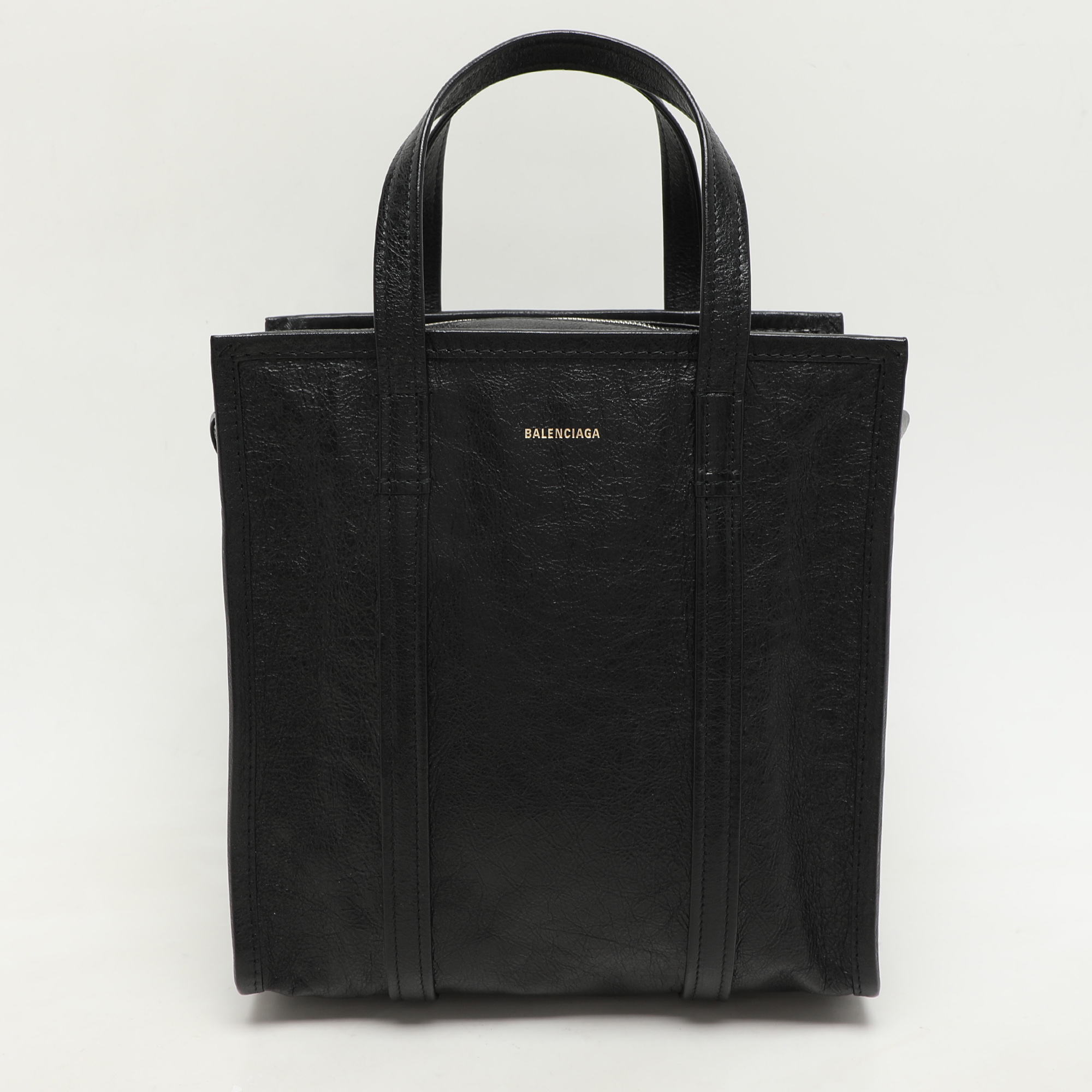 

Balenciaga Black Leather Small Bazar Shopper Tote