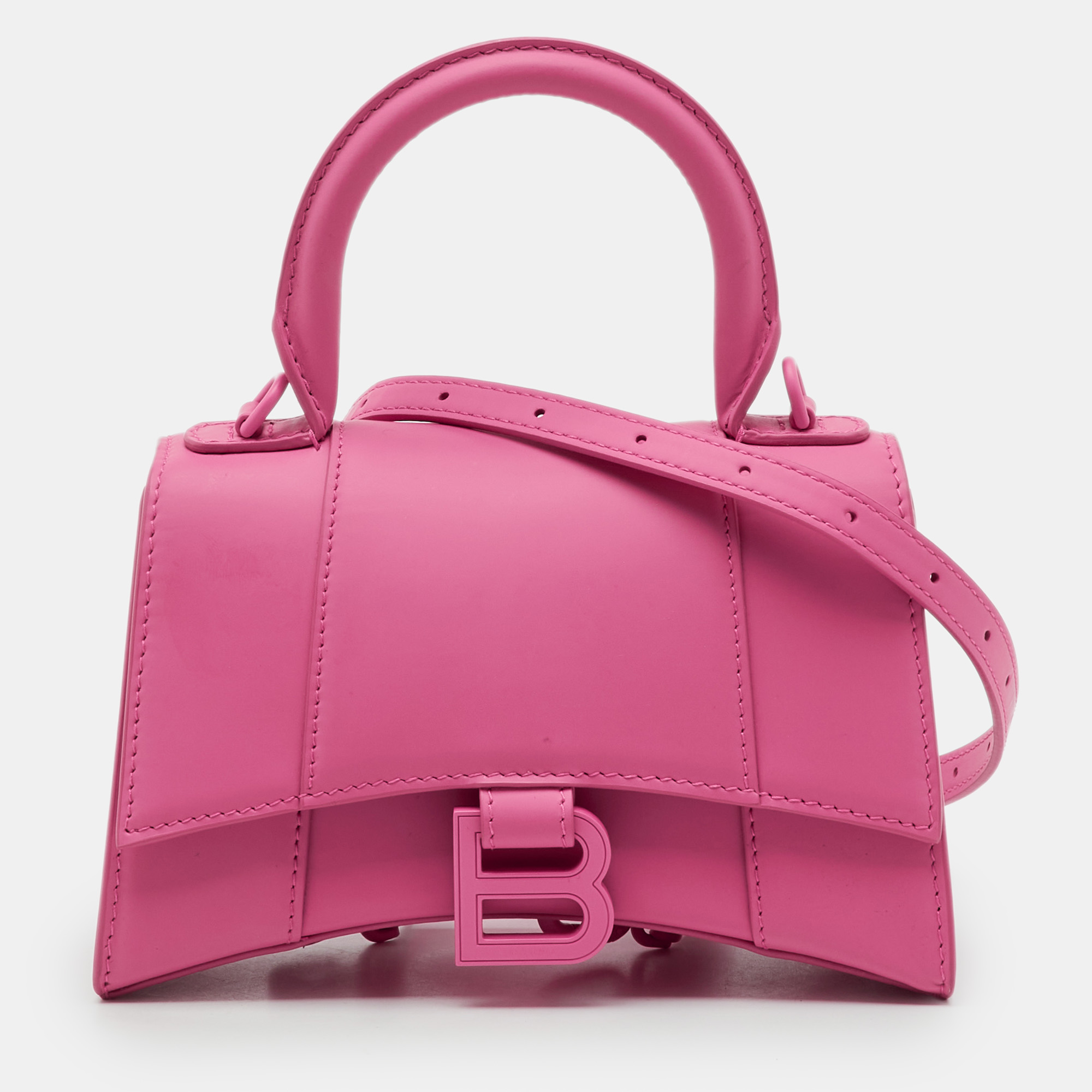 

Balenciaga Pink Leather  Hourglass Top Handle Bag