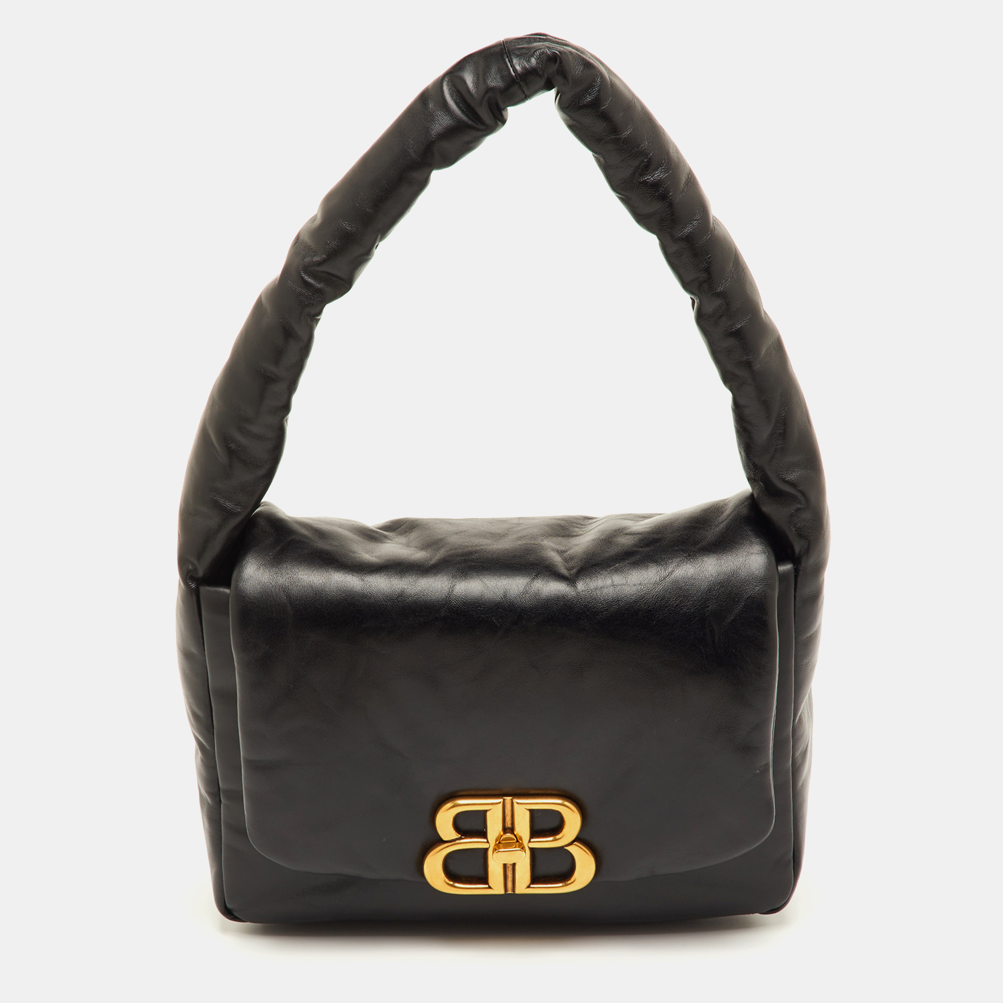

Balenciaga Monaco  Black Leather Shoulder Bag
