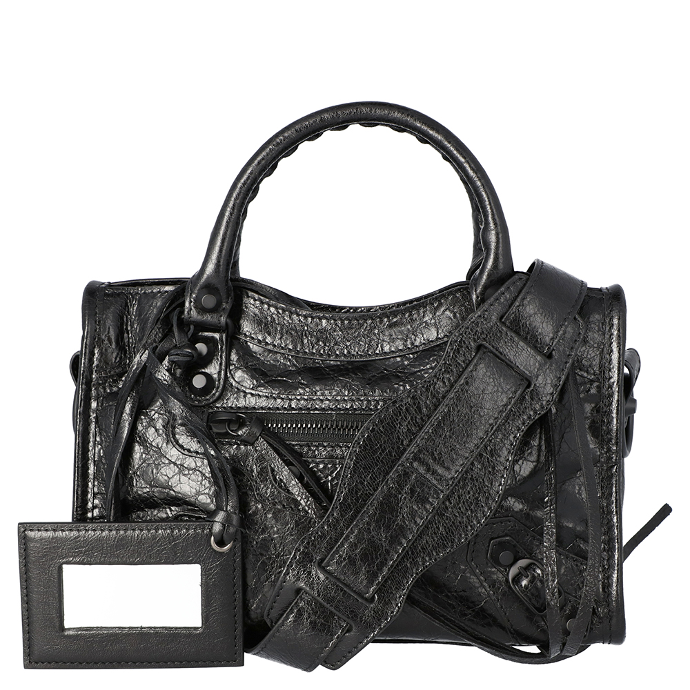  Balenciaga Black Leather Mini City Bag 