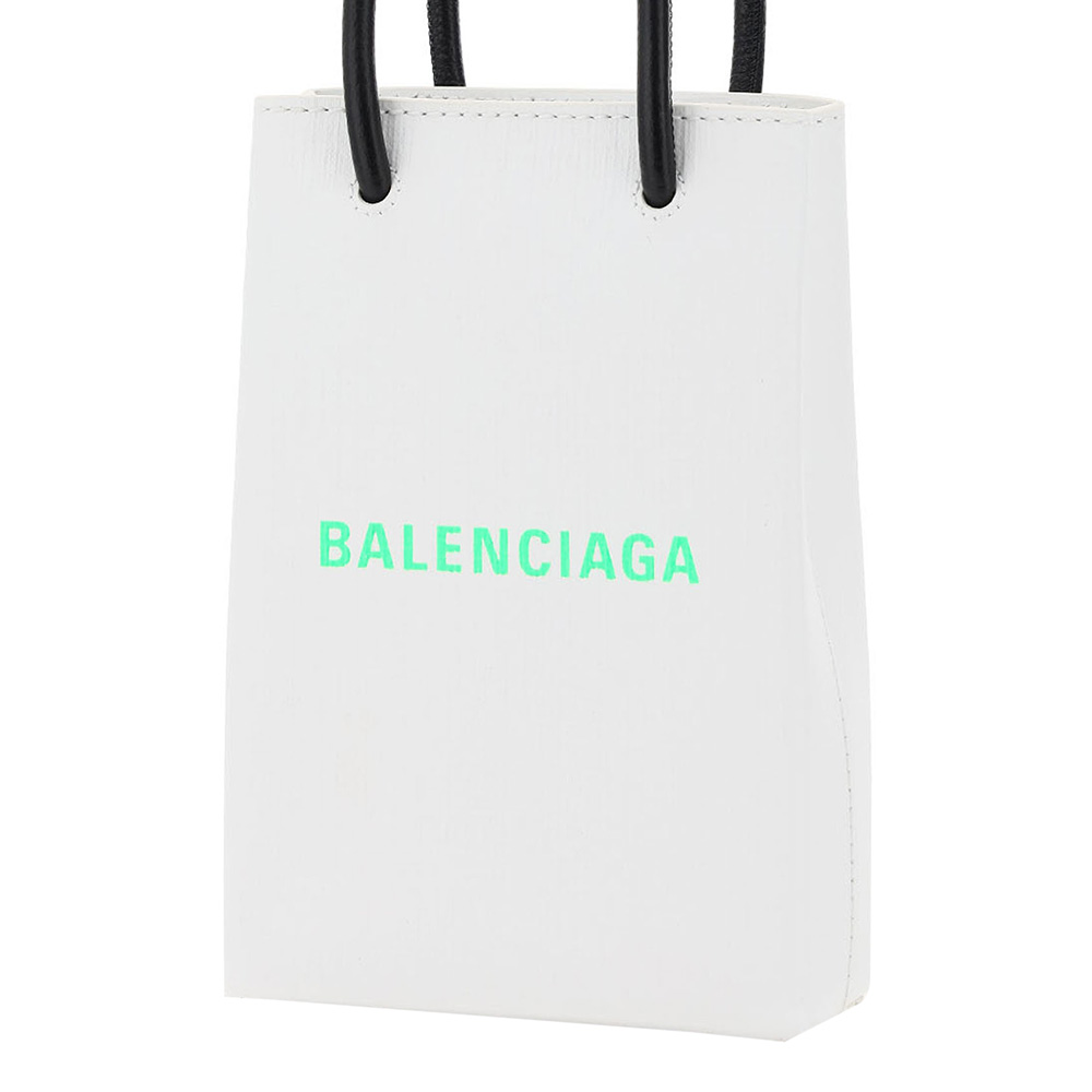 

Balenciaga White Leather Phone Tote Bag