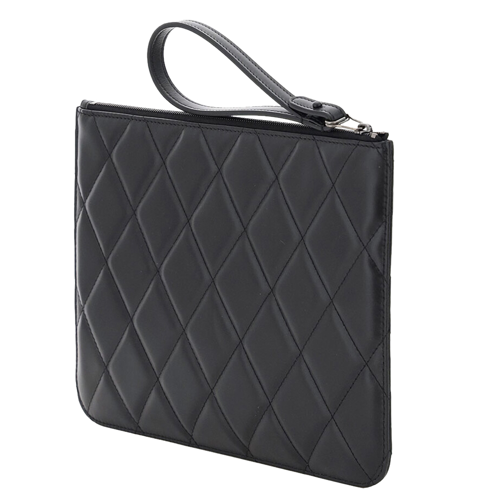 

Balenciaga Black Quilted Leather B Dot Clutch Bag