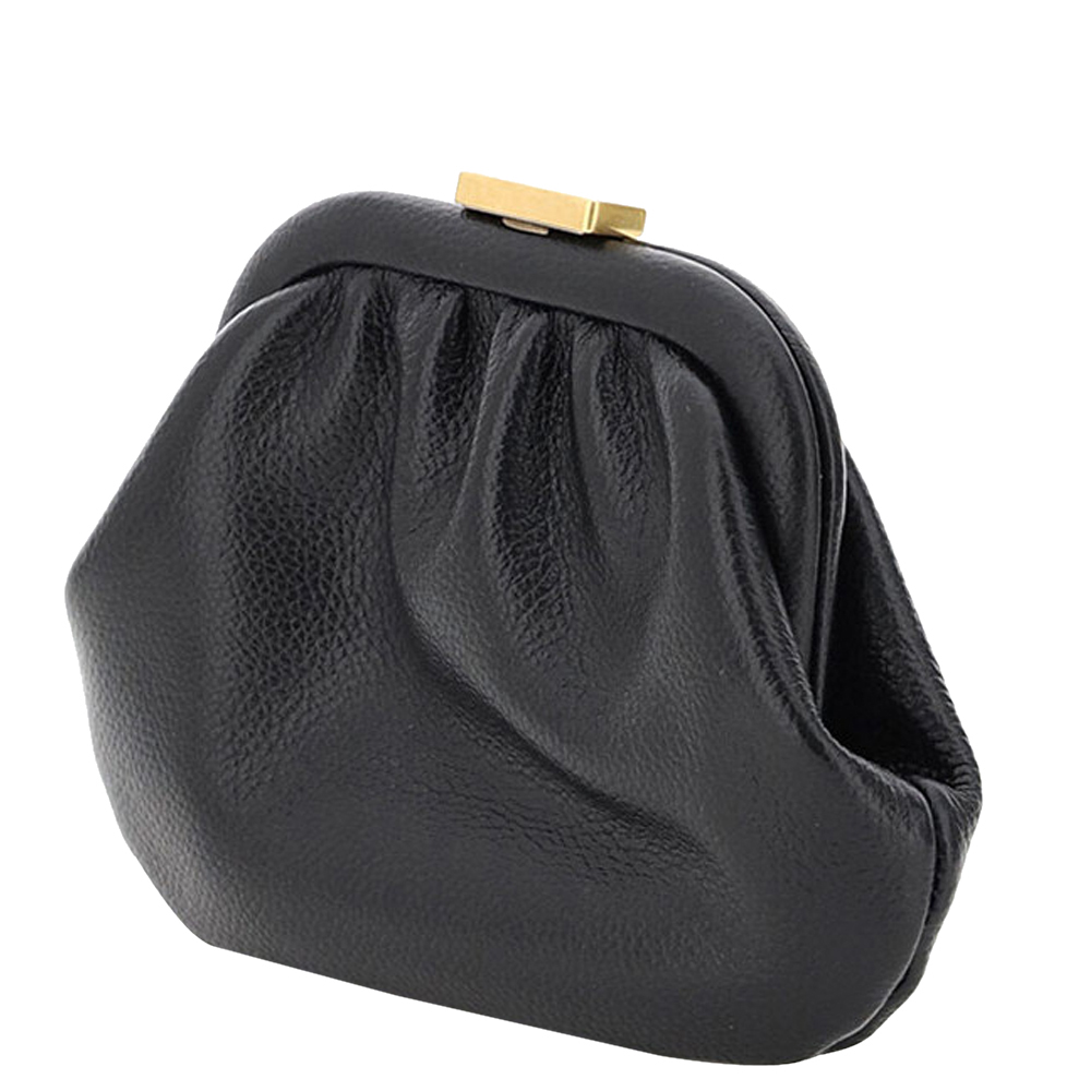 

Balenciaga Black Leather Cloud Coin Purse Clutch bag