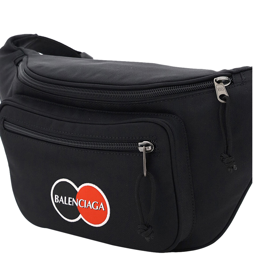 

Balenciaga Black Nylon Explorer Patch Logo Uniform Belt Bag