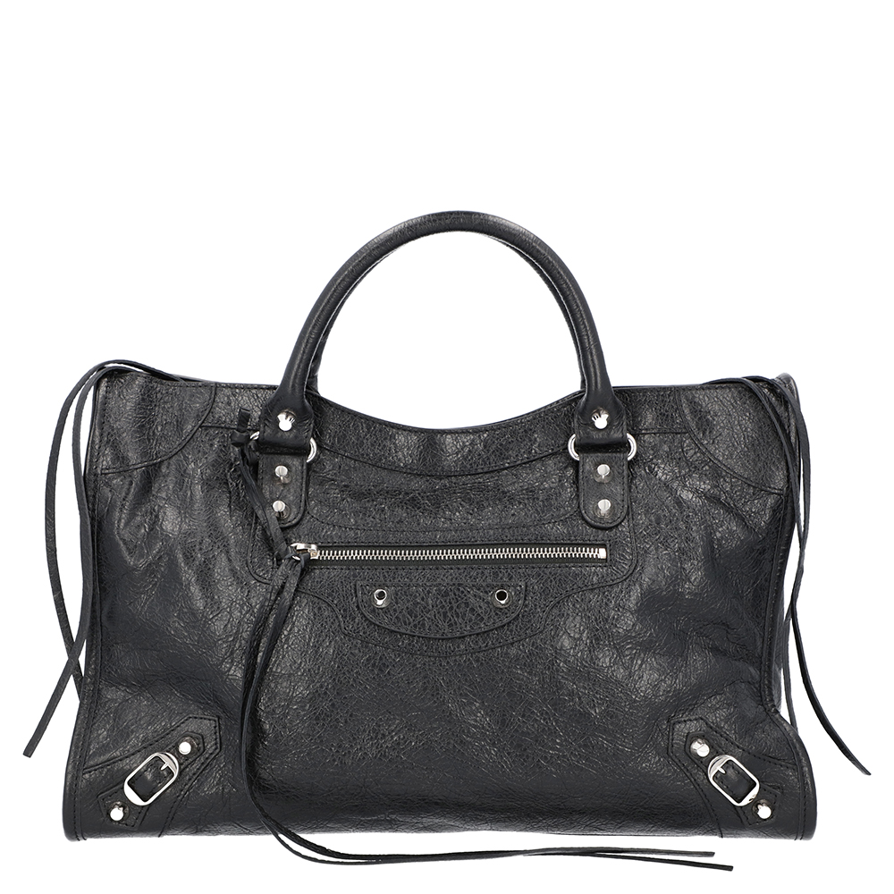

Balenciaga Black Leather Motocross Classic City Bag