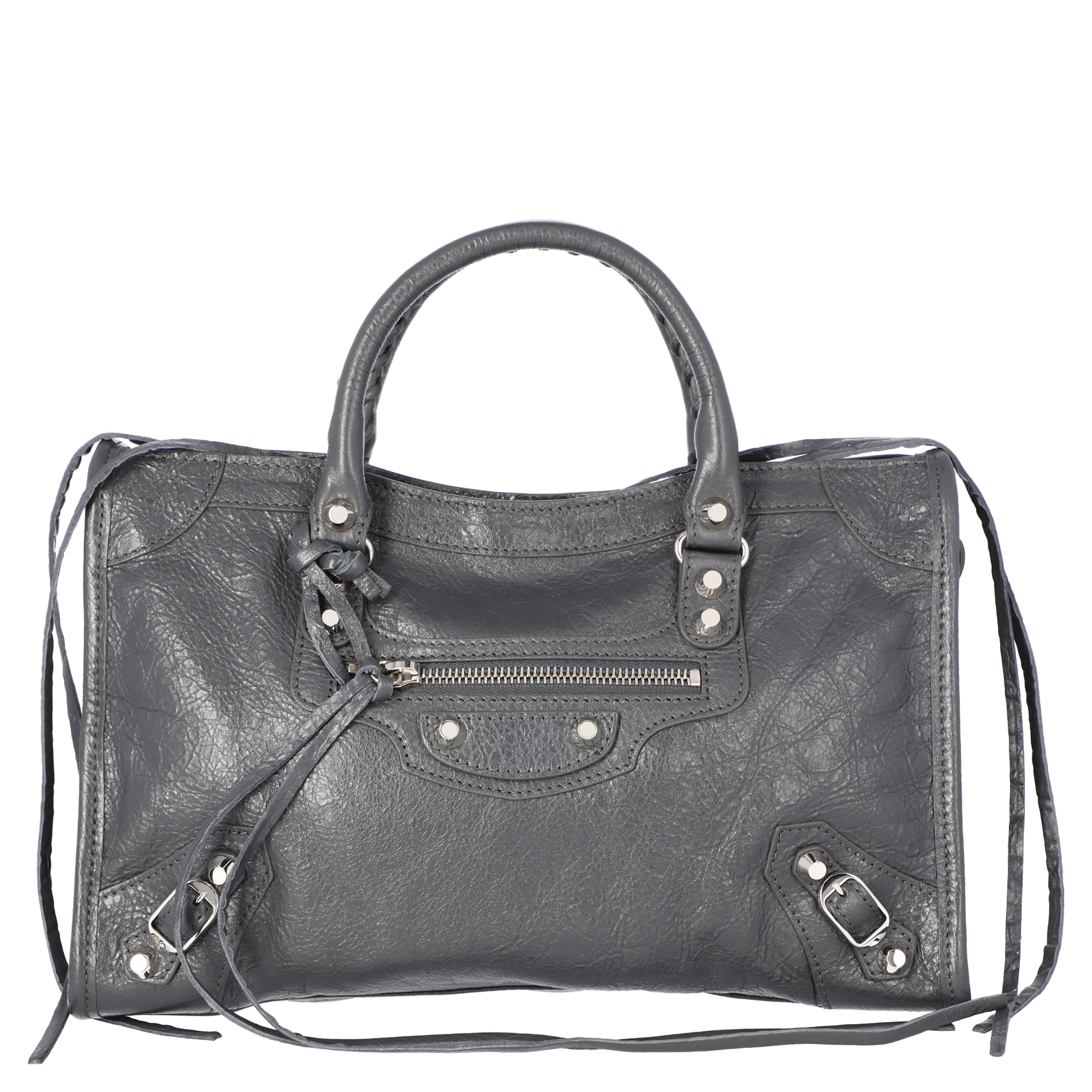 

Balenciaga Grey Leather Motocross Classic City Bag