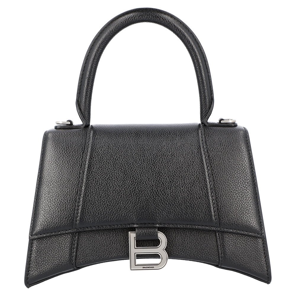 

Balenciaga Black Leather Hourglass Small Top handle Bag