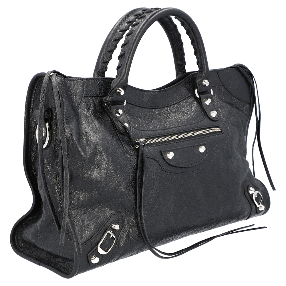 

Balenciaga Black Leather Motocross Classic City Bag