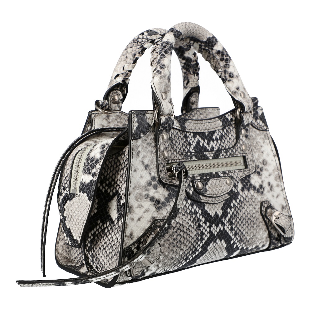 

Balenciaga Black Python Print Neo Classic Mini Top Handle Bag