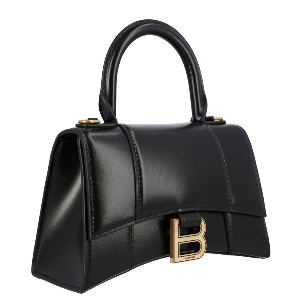 

Balenciaga Black Leather Hourglass  Bag