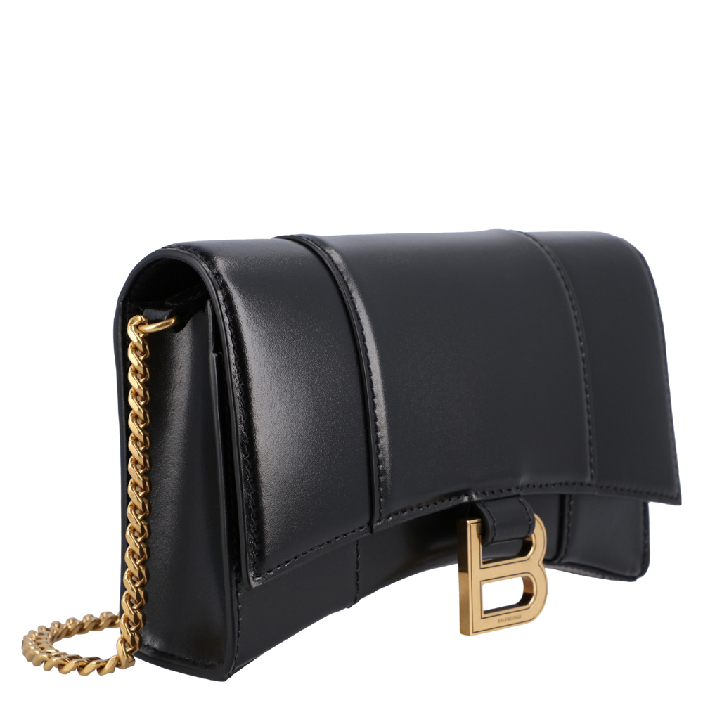 

Balenciaga Women's Hourglass Wallet on a chain in black