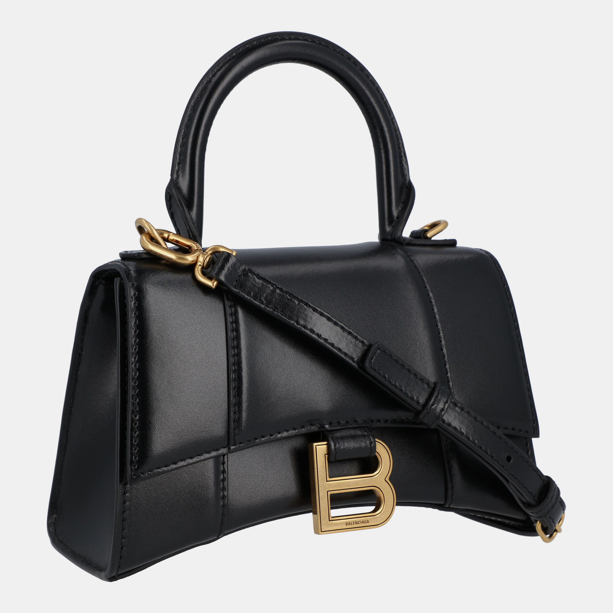 

Balenciaga Black Leather Hourglass  Bag