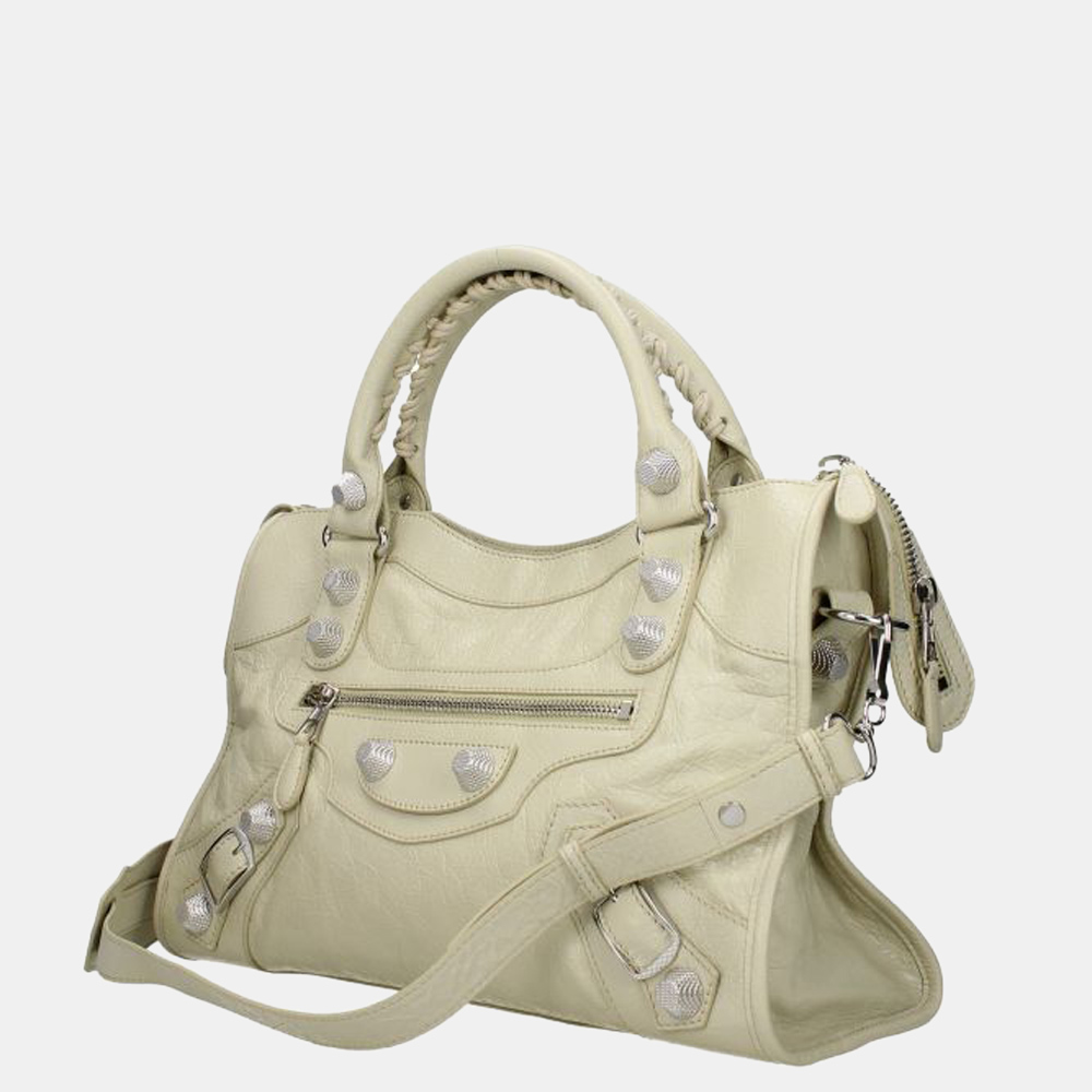 

Balenciaga Beige Leather Cagole City Tote Bag